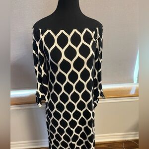 Cute off the shoulder graphic dress